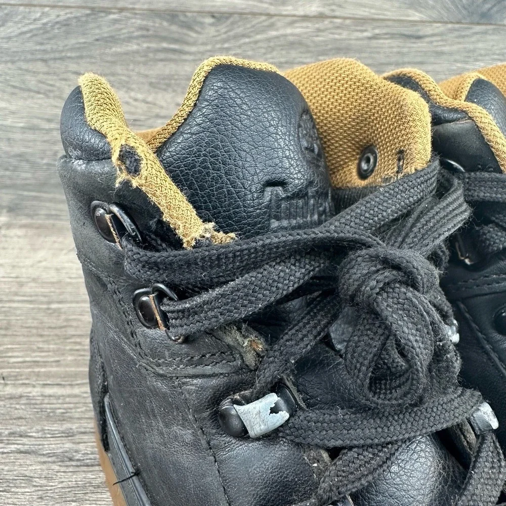 Timberland Youth Hiking Field Euro Winter Boots Size 3 A1642 Black‎ Mid Lace Up